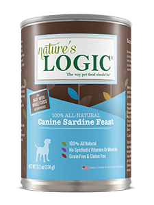 Nature's Logic Canine Sardine Feast canned, wet dog food.