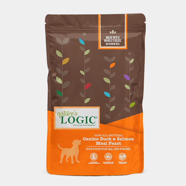 Front of Nature's Logic Canine Duck & Salmon Meal Feast dry dog food.
