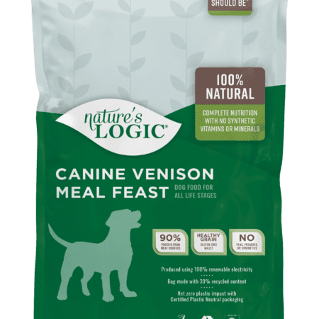 Nature's Logic Canine Venison Meal Feast dry dog food kibble.