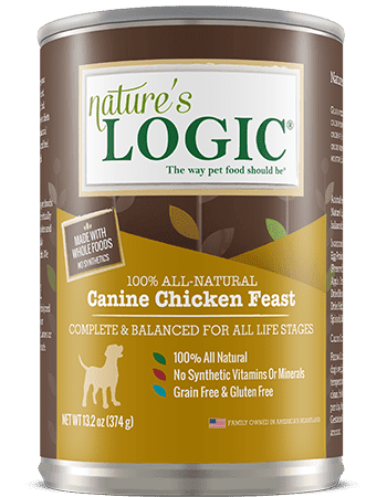 Canine Chicken Feast canned dog food from Nature's Logic.
