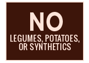 No Legumes, Potatoes, or Synthetics icon for Distinction Canine Chicken Recipe - wide.