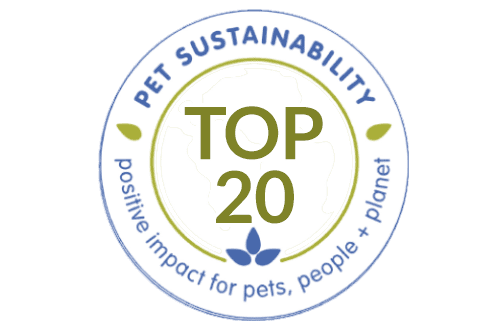 Award badge for Nature's Logic ranking in the Pet Sustainability Coalition Top 20.