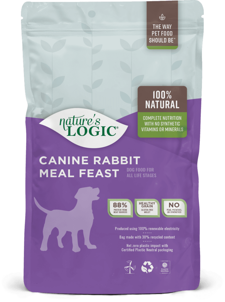 Nature's Logic Canine Rabbit Meal Feast dry dog food kibble.