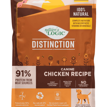 Nature's Logic Distinction Canine Chicken Recipe dry dog food kibble.