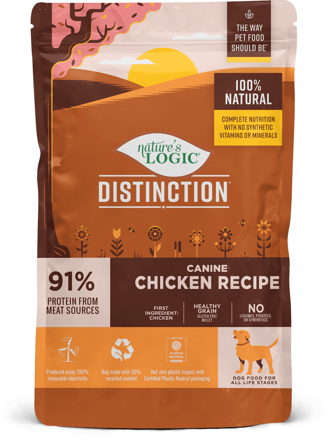 Nature's Logic Distinction Canine Chicken Recipe dry dog food kibble.