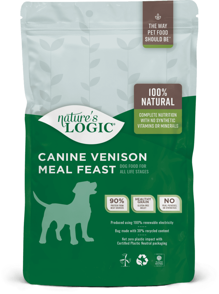 Nature's Logic Canine Venison Meal Feast dry dog food kibble.