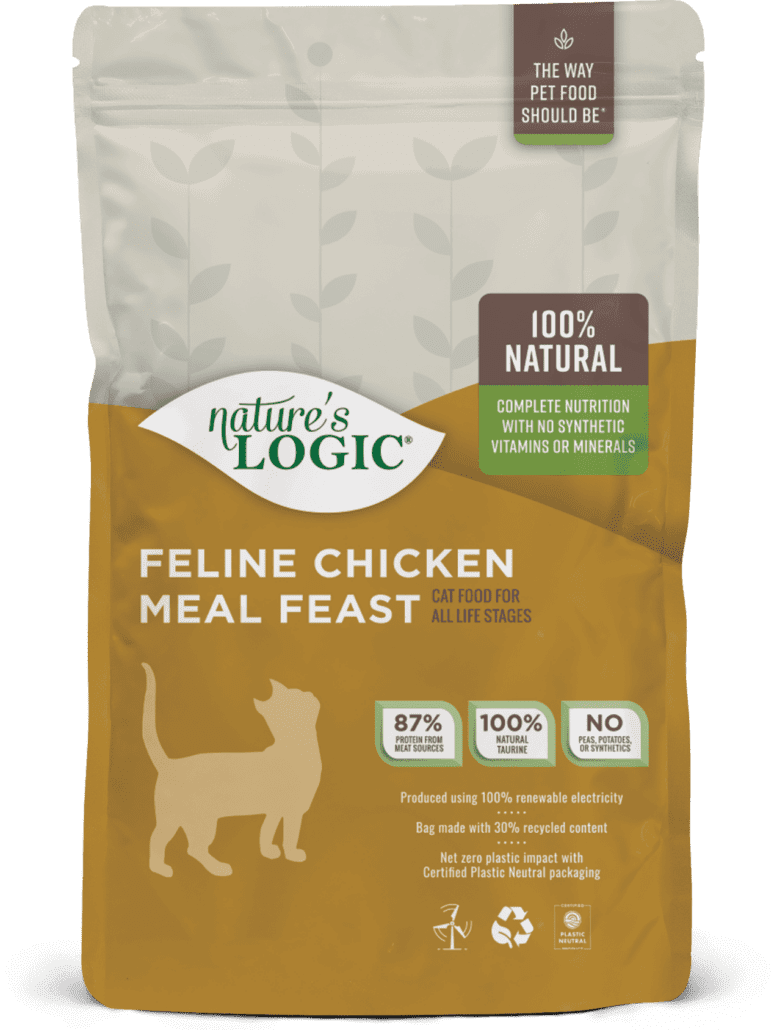 Nature's Logic Feline Chicken Meal Feast dry cat food kibble.