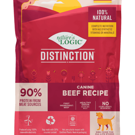 Nature's Logic Distinction Canine Beef Recipe bag.