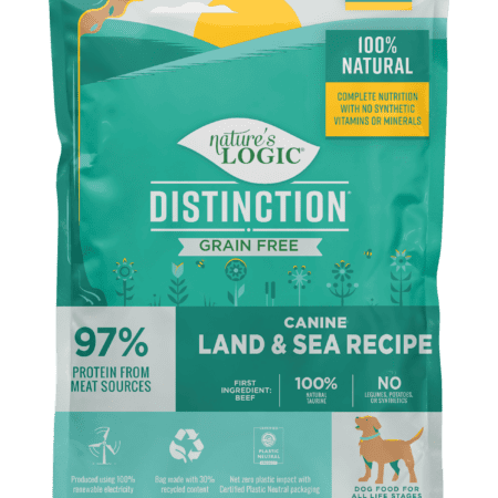 Nature's Logic Distinction Grain Free Land and Sea Recipe bag.