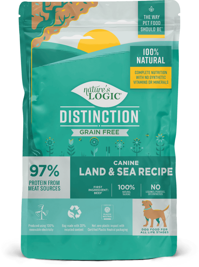 Nature's Logic Distinction Grain Free Land and Sea Recipe bag.