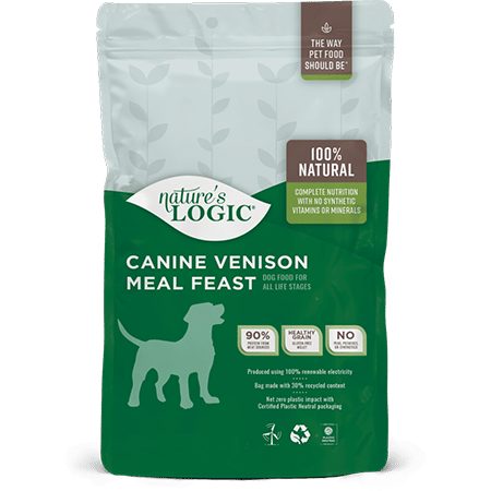 Nature's Logic Canine Venison Meal Feast dry dog food kibble.